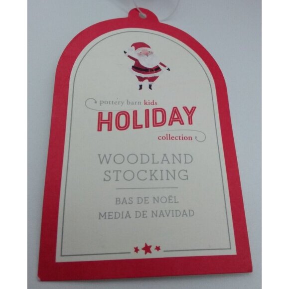Pottery Barn Kids Addison Woodland Bear Stocking Holiday Christmas Quilted Xmas - Picture 4 of 10